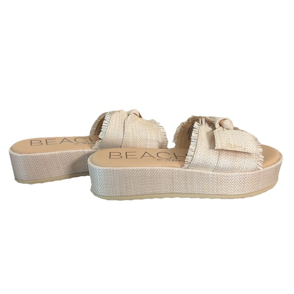 Beach by Matisse Sunda Platfrom Sandals Size 8M Raffia Natural Slip On - Picture 4 of 7